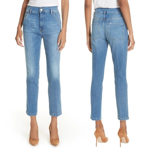 Frame Denim Jeans Frame High Rise Le Slender Straight Leg Trouser Jeans In Thistle 32 Nwt